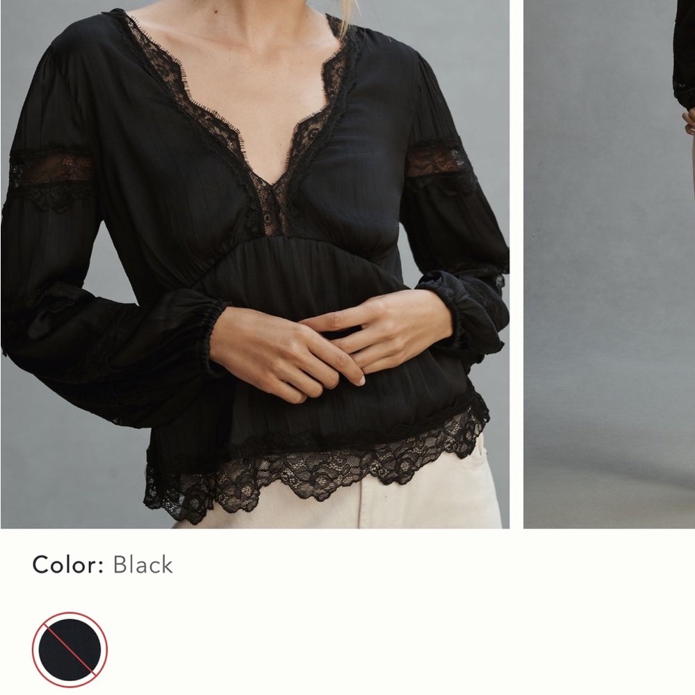 Anthropologie Black Lace Blouse